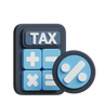 taxation calculation 3d logo