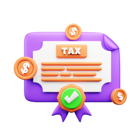 Tax Certificate  3D Icon