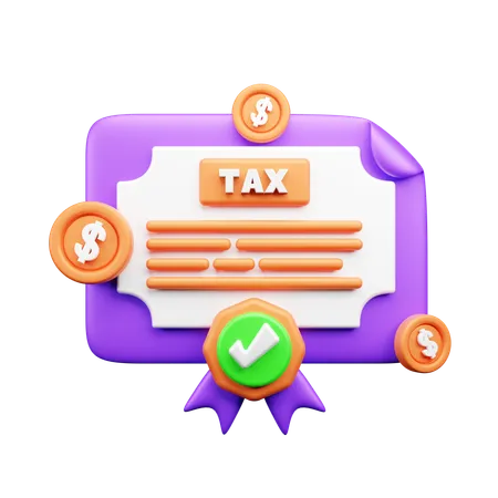 Tax Certificate  3D Icon