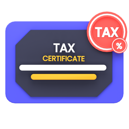 Tax Certificate  3D Icon