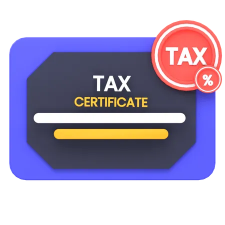 Tax Certificate  3D Icon