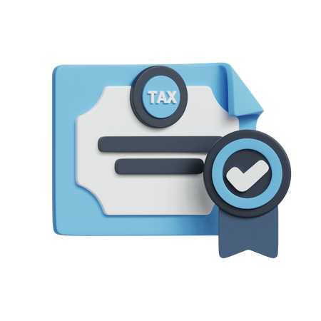 Tax Certificate  3D Icon