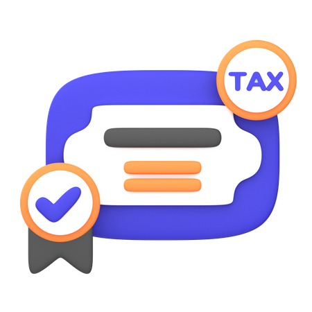 Tax Certificate  3D Icon