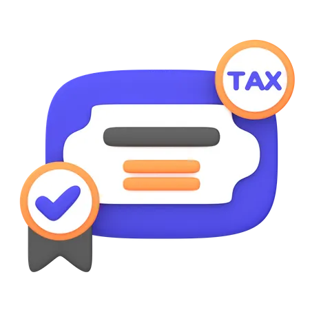 Tax Certificate  3D Icon