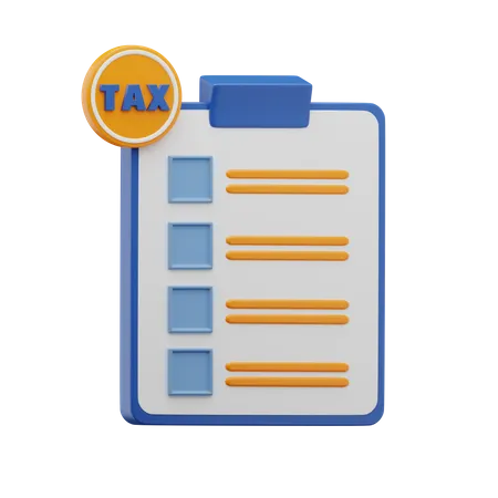 Tax Checklist  3D Icon