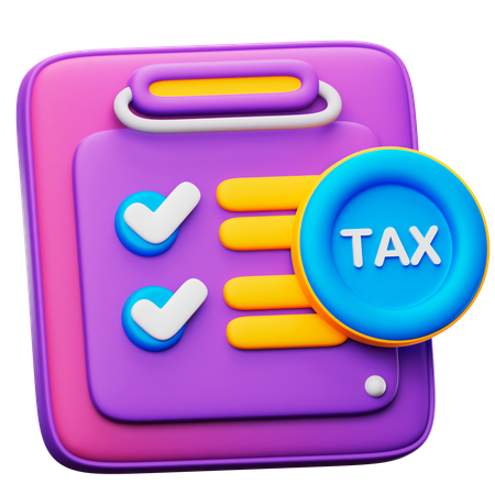 Tax Checklist 3D Icon