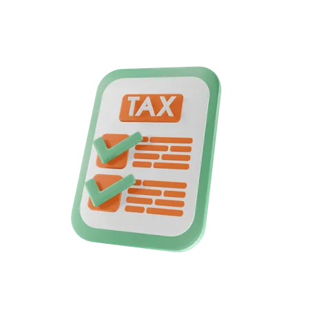 Data Tax Checklist 3D Icon