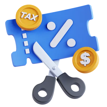 Tax cut  3D Icon