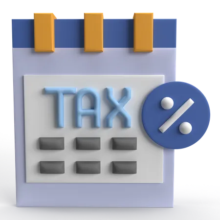 Tax Date  3D Icon