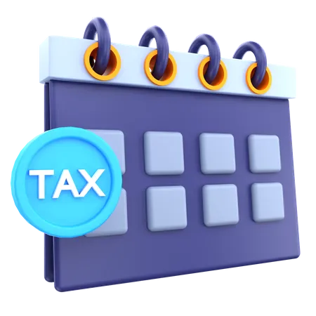3 D Render Tax Calendar Illustration 3D Icon