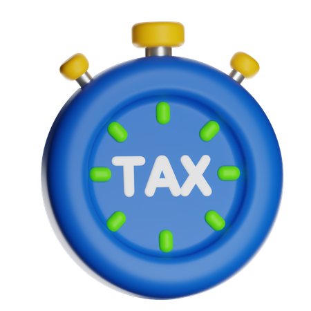 Tax Deadline Clock  3D Icon