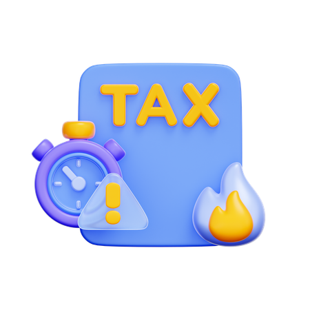 Tax Deadline Warning  3D Icon