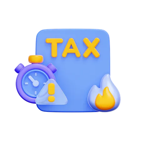 Tax Deadline Warning  3D Icon