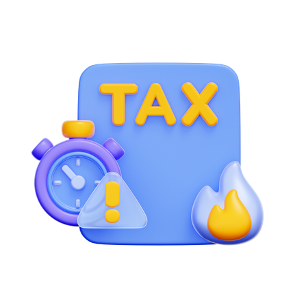 Tax Deadline Warning  3D Icon