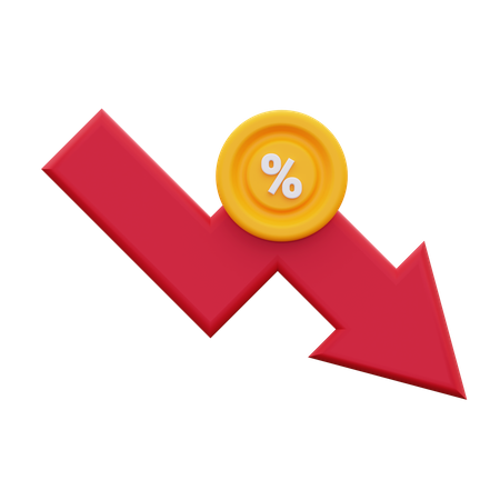 Tax Decrease  3D Icon