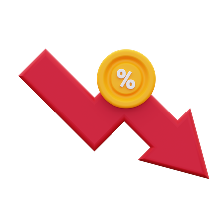 Tax Decrease  3D Icon