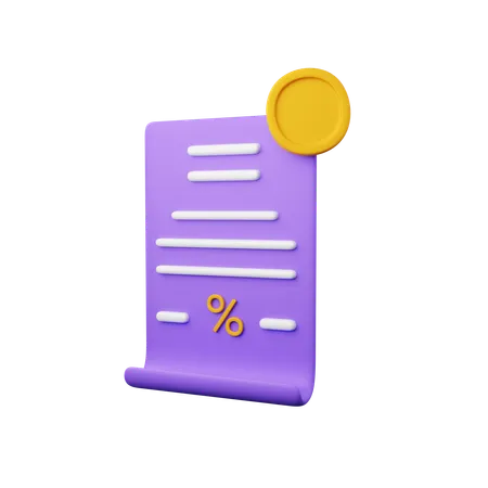Tax Document  3D Icon