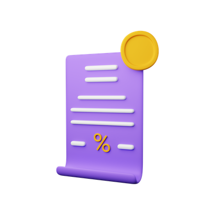 Tax Document  3D Icon