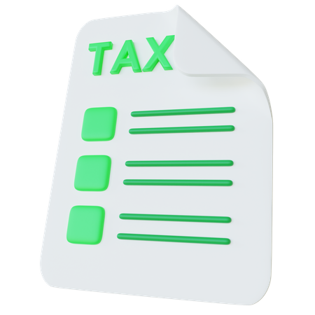 Tax Document  3D Icon