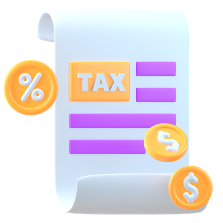 Tax Document  3D Icon