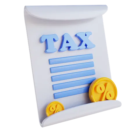 3 D Illustration Tax Documents 3D Icon