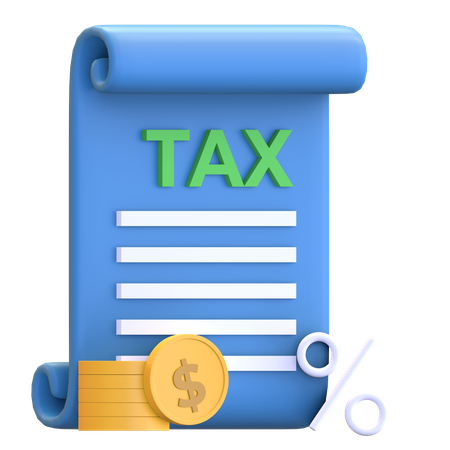 Tax Document Certificate  3D Illustration