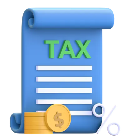 Tax Document Certificate  3D Illustration