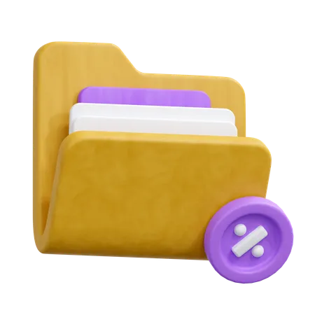 Tax Document Folder  3D Icon