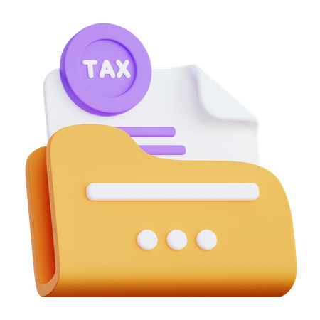Tax Document Folder  3D Illustration