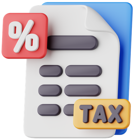 Tax Document Percent  3D Icon