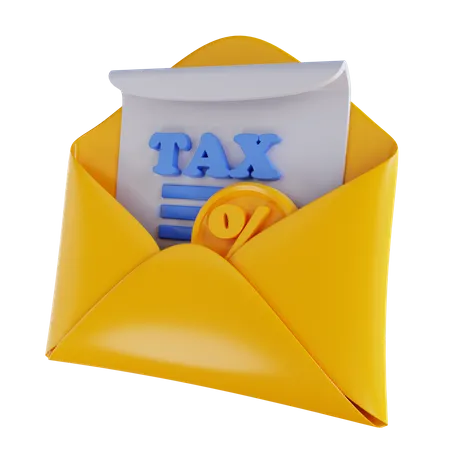 3 D Illustration Tax Email 3D Icon