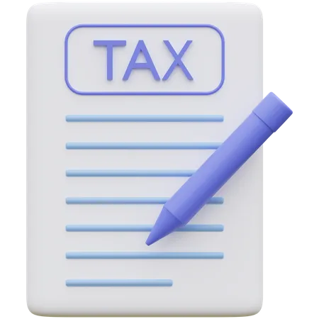 Tax Payment And Document File 3D Icon