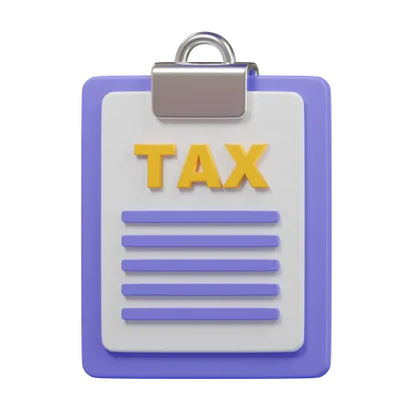 Tax Form Clipboard 3 D Illustration 3D Icon