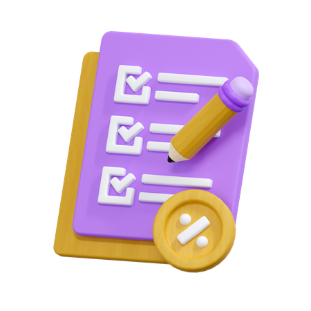 Tax Form  3D Icon