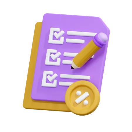 Tax Form  3D Icon