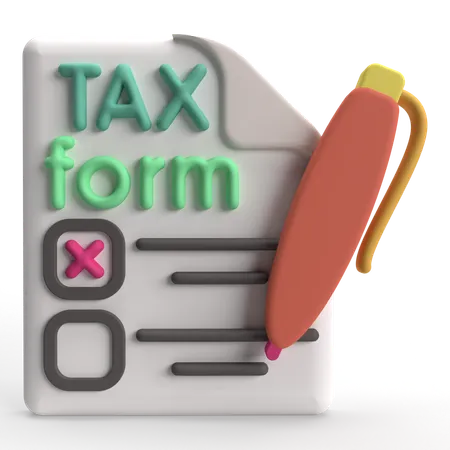 Tax Form  3D Icon