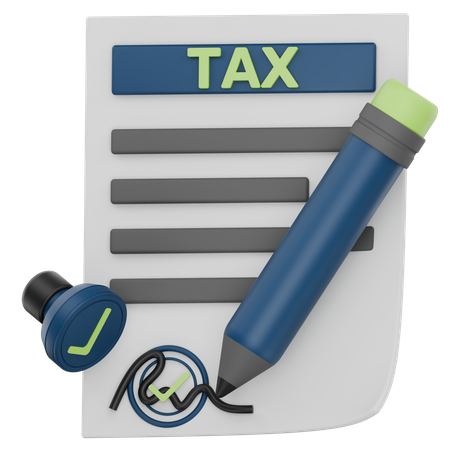 Tax Form Sign  3D Icon