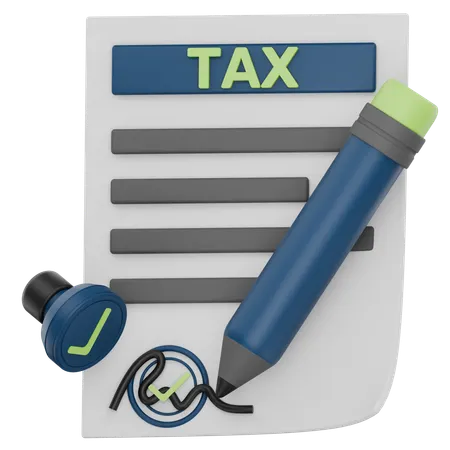 Tax Form Sign  3D Icon
