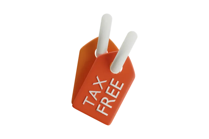 Tax Free Label  3D Icon