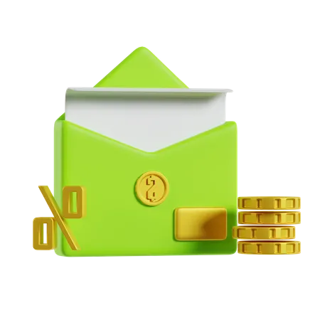 Tax Letter Icon Illustration 3 D Rendering 3D Icon
