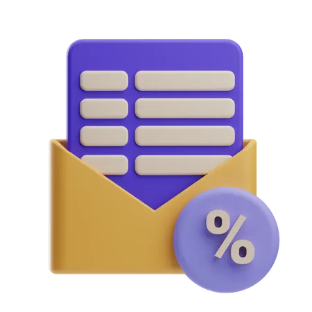 Tax Letter 3D Icon