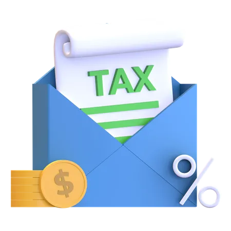 Mailbox Tax Document Certificate Icon 3 D Rendered Illustration 3D Illustration