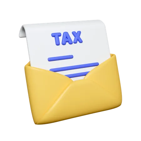 3 D Tax Document In Envelope Cartoon Design Icon Isolated On White Background 3 D Rendering Illustration Clipping Path 3D Icon