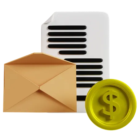 Tax Mail Notification  3D Icon