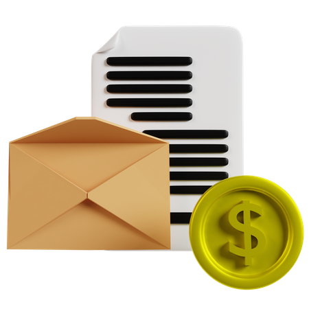 Tax Mail Notification  3D Icon