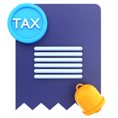 3 D Render Tax Notification Illustration 3D Icon