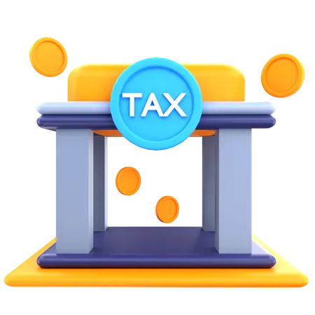 3 D Render Tax Office Illustration 3D Icon