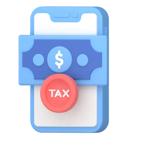Pay Taxes With Mobile 3D Icon