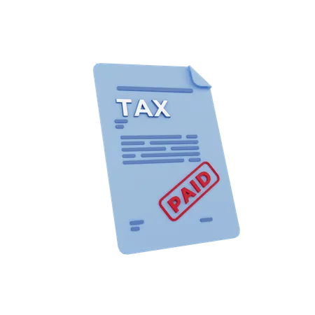 Tax Paid  3D Icon