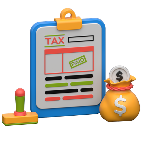Tax Paid  3D Icon